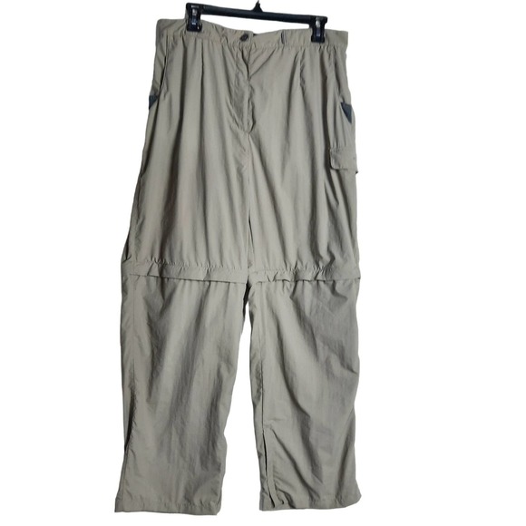 ExOffico Women's‎ Convertible Zip Off Nylon Beige Cargo Pants L - Picture 1 of 8